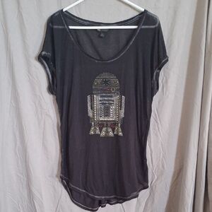 Rock & Republic Black Star Wars Studded R2D2 Tee